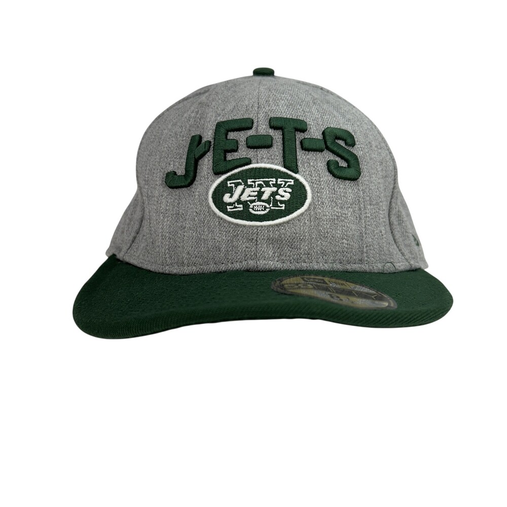 New York Jets Hat Cap Fitted Mens 8 1/2 Gray Green NFL Football 59Fifty New Era
